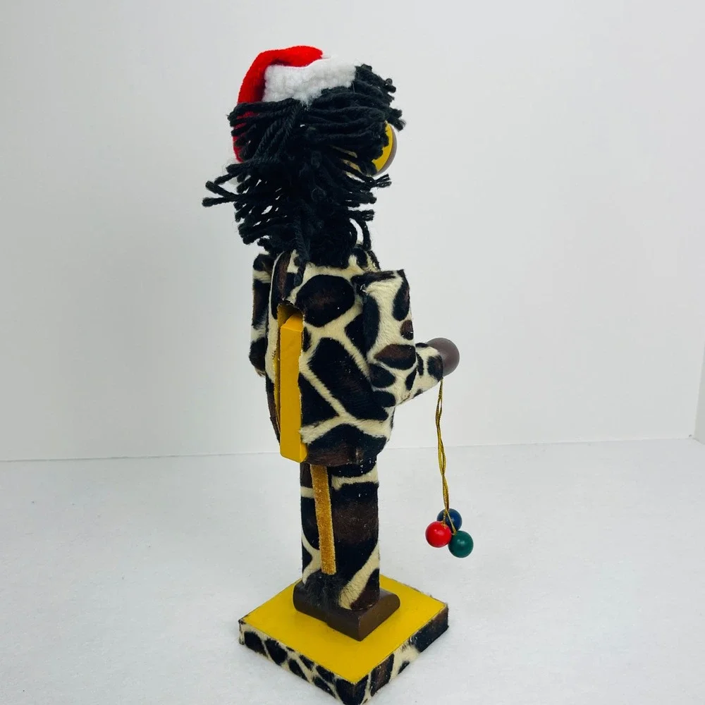 Giraffe Christmas Nutcracker Safari Animal Print Santa Hat 12 Inch Decor